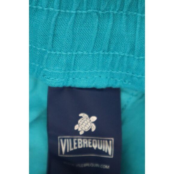 Vilebrequin BAIE9U01 Men's Sz XS Blue Linen Cargo Pockets Bermuda Shorts - Picture 5 of 14